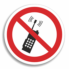 Табличка Запрещено использование мобильного телефона