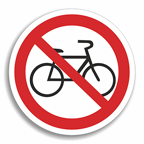 Табличка Запрещена езда на велосипедах