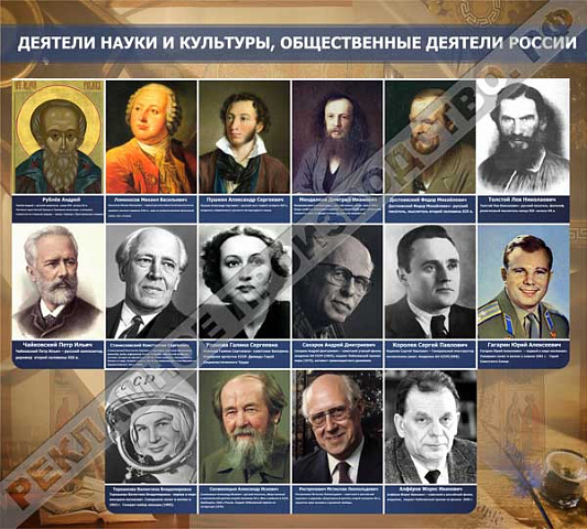 Оформление стендов в школе Деятели науки и культуры, общественные деятели России