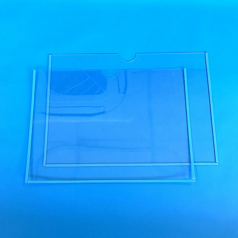Карман информационный А4 горизонтальный с белым скотчем из ПЭТ 1 мм